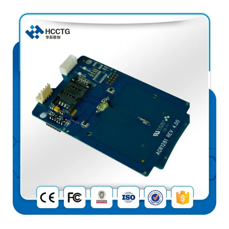Бесплатная SDK ISO14443 ISO7816 последовательный интерфейс 13.56 мГц NFC смарт-ридер модуль с SAM слот ACM1281S-C7