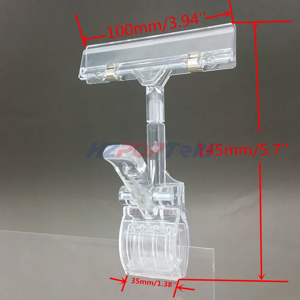 Поп пластиковый ПК большой открытый размер поворотный зажим ценник знак этикетка бумажная карта дисплей сильный держатель в супермаркете розничный магазин 20шт