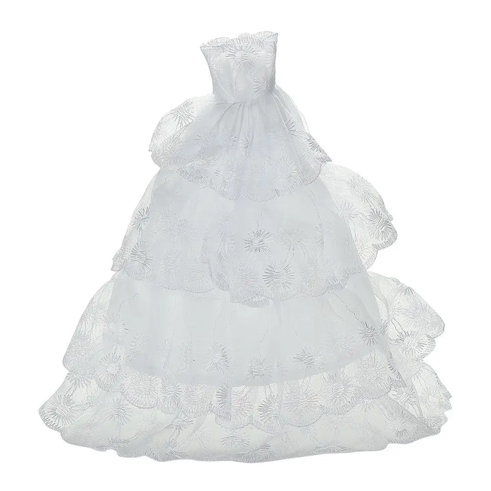 Кукольное платье для Барби, красивое модное белое вечернее свадебное платье принцессы ручной работы, одежда для Барби, кукольная одежда