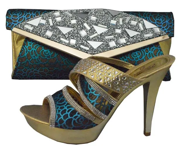 Elegant High Heels Sandals Party Pumps Shoes African Wedding Shoes And Bag Sets Italian Matching Shoe