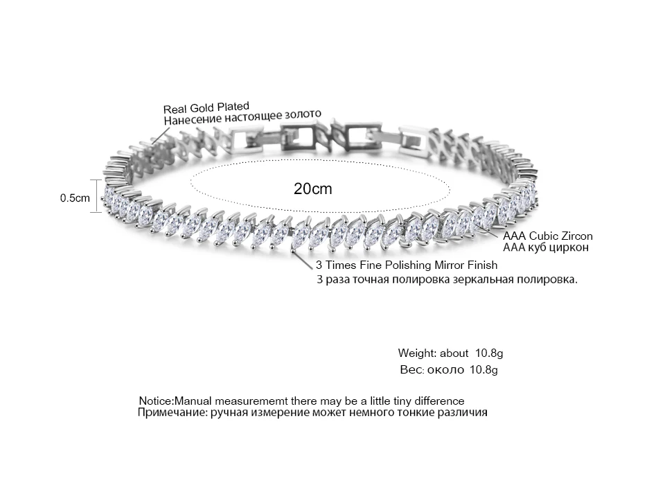 ZAKOL Новое поступление прозрачный белый AAA Marquise Cut Циркон Кристалл браслет моды браслеты для женщин Свадебная вечеринка ювелирные изделия FSBP155