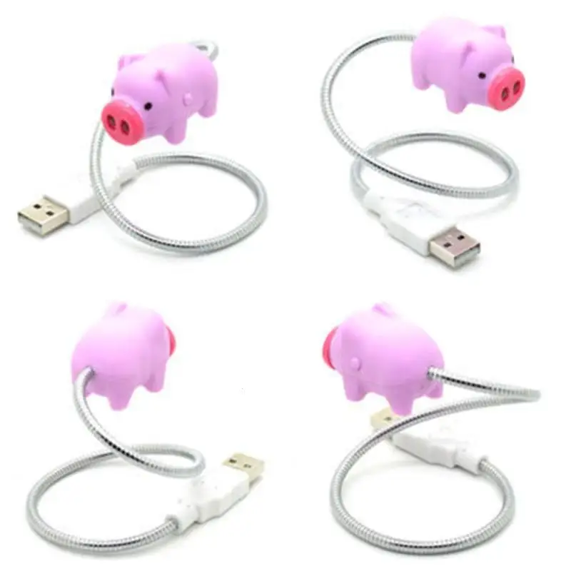 Портативный USB светодио дный лампа Мультфильм призрак свинья шланг стол свет с