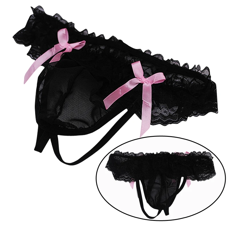 Женское сексуальное мужское нижнее белье G String Dew Penis прозрачные кружевные