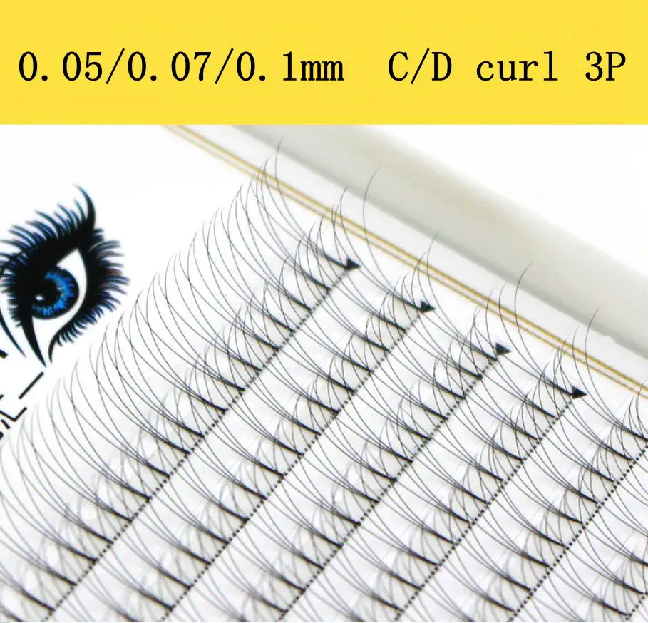 3D Новинка 0,05/0,07/0,1 C/D локон 3/4/5/6/7/10D объем ресниц короткий стержень синтетические волосы русский объем ресницы предварительно сделанные вентиляторы - Цвет: 3D