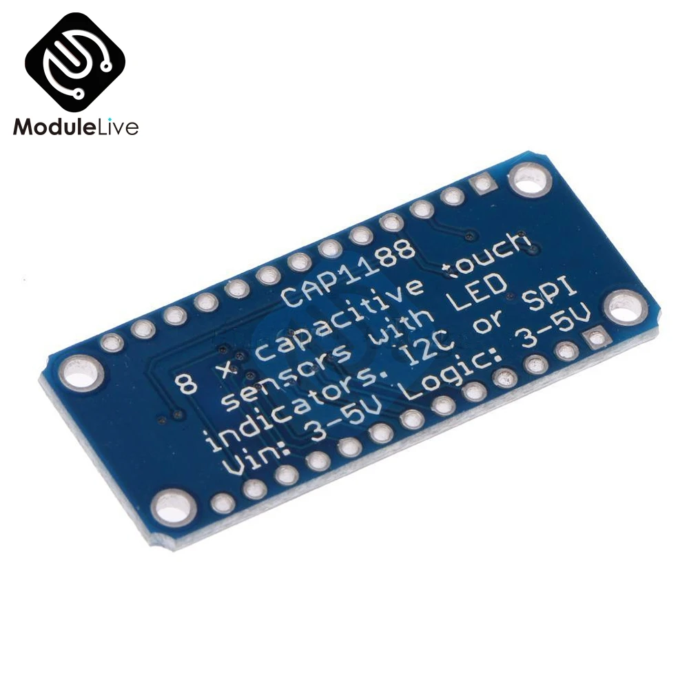 CAP1188 8 button / key interfaces Key Capacitive Touch Sensor Module 3-5V SPI IIC I2C Captouch LED For Arduino With Pins
