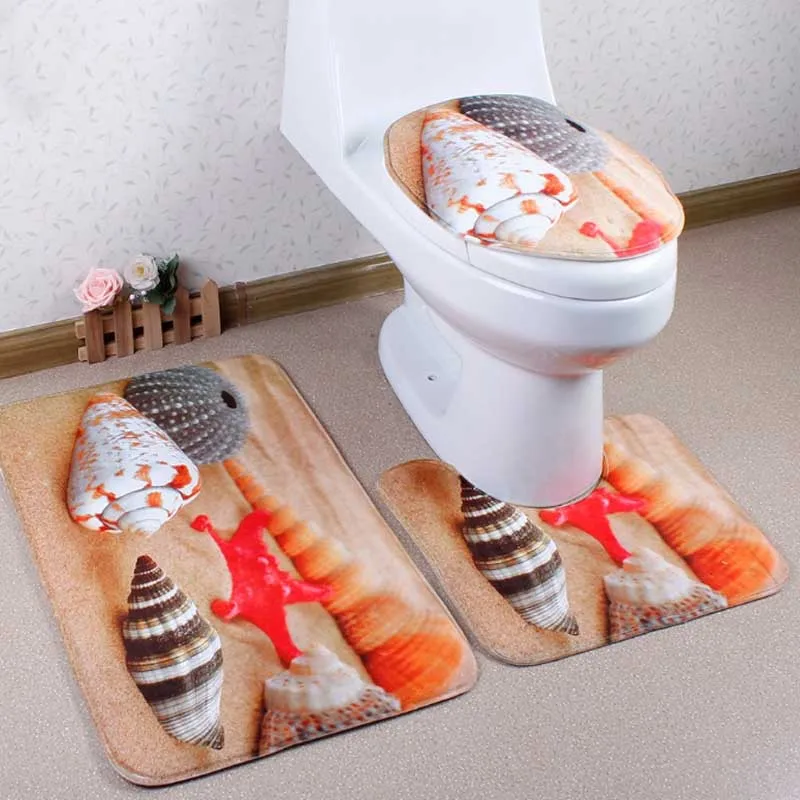 Buy New bathroom carpet Toilet Lid Cover Absorbent anti skid Floor Carpet WC 3