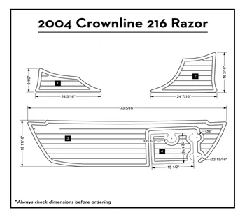 

2004 Crownline 216 Razor Swim Platform Pad Boat EVA Teak Decking 1/4" 6mm
