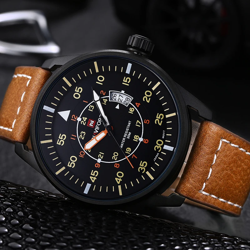 Relogio Masculino модные часы NAVIFORCE кварцевые Спорт Военная Униформа для мужчин Элитный