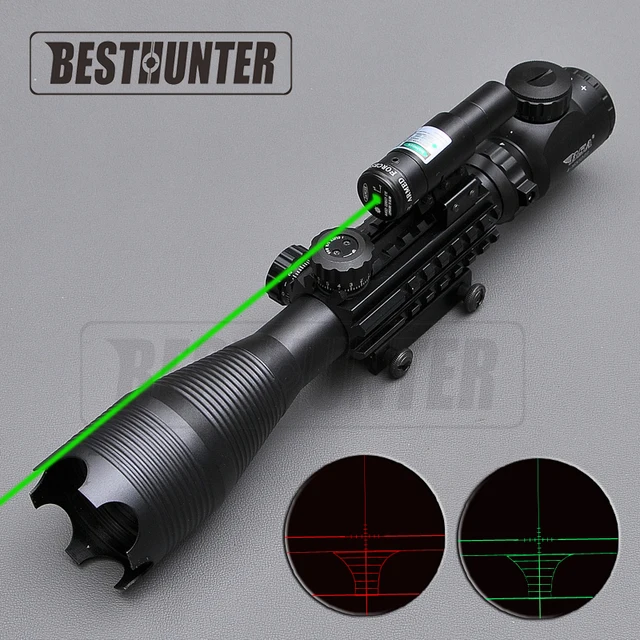Optics Riflescope C4 16X50 EG+Red/Green Laser Sight Set Tactical Rifle Scope Sniper Gear For
