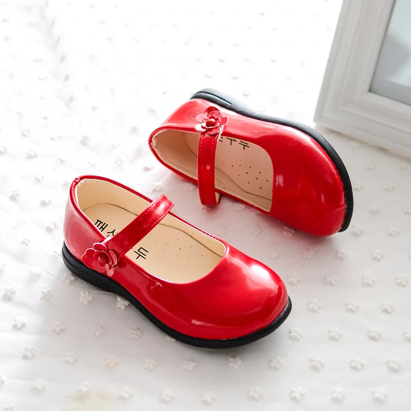 Spring New Childrens girls shoes leather shoes mary jane shoes girls flats oxford shoes girls sandals girls high heel shoes black student Leather shoes Girls Kids School Shoes Black Red White 3 4 5 6 7 8 9 10 15Year