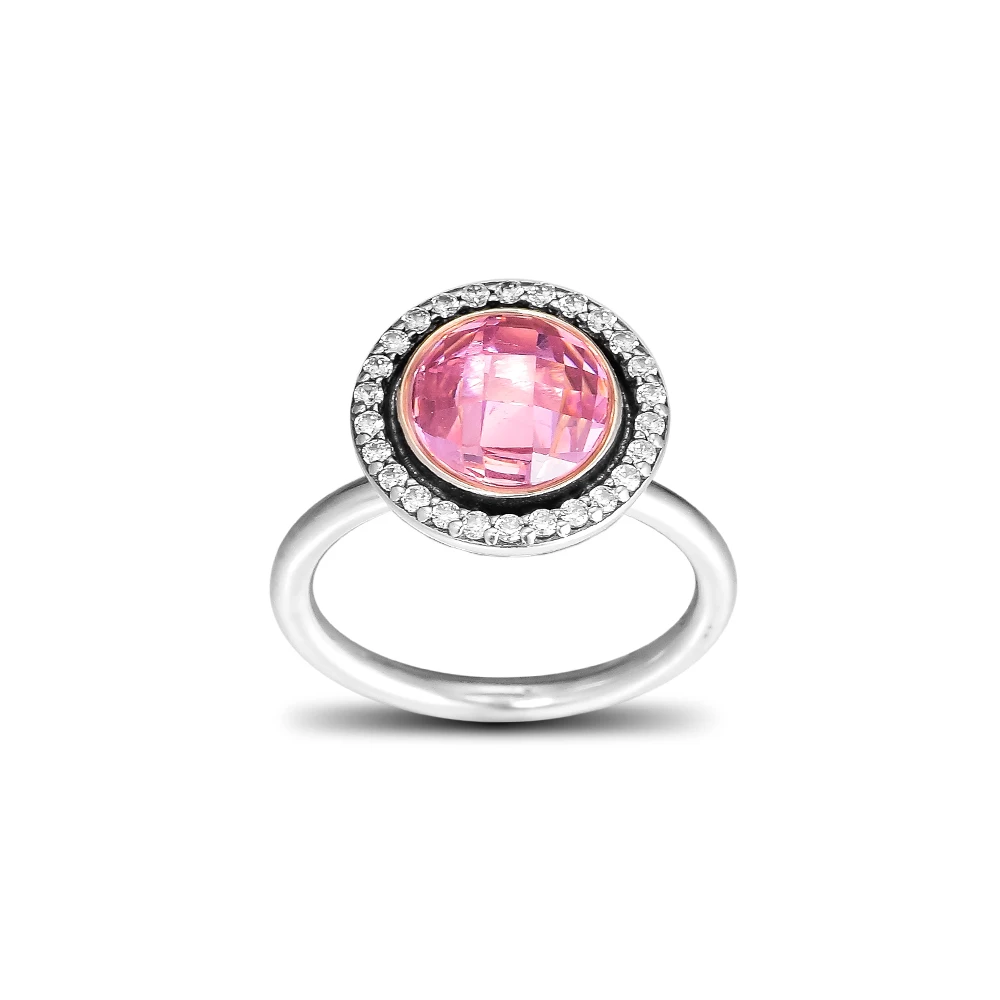

Brilliant Legacy Rings 100% 925 Sterling Silver Jewelry with Pink Clear CZ Free Shipping