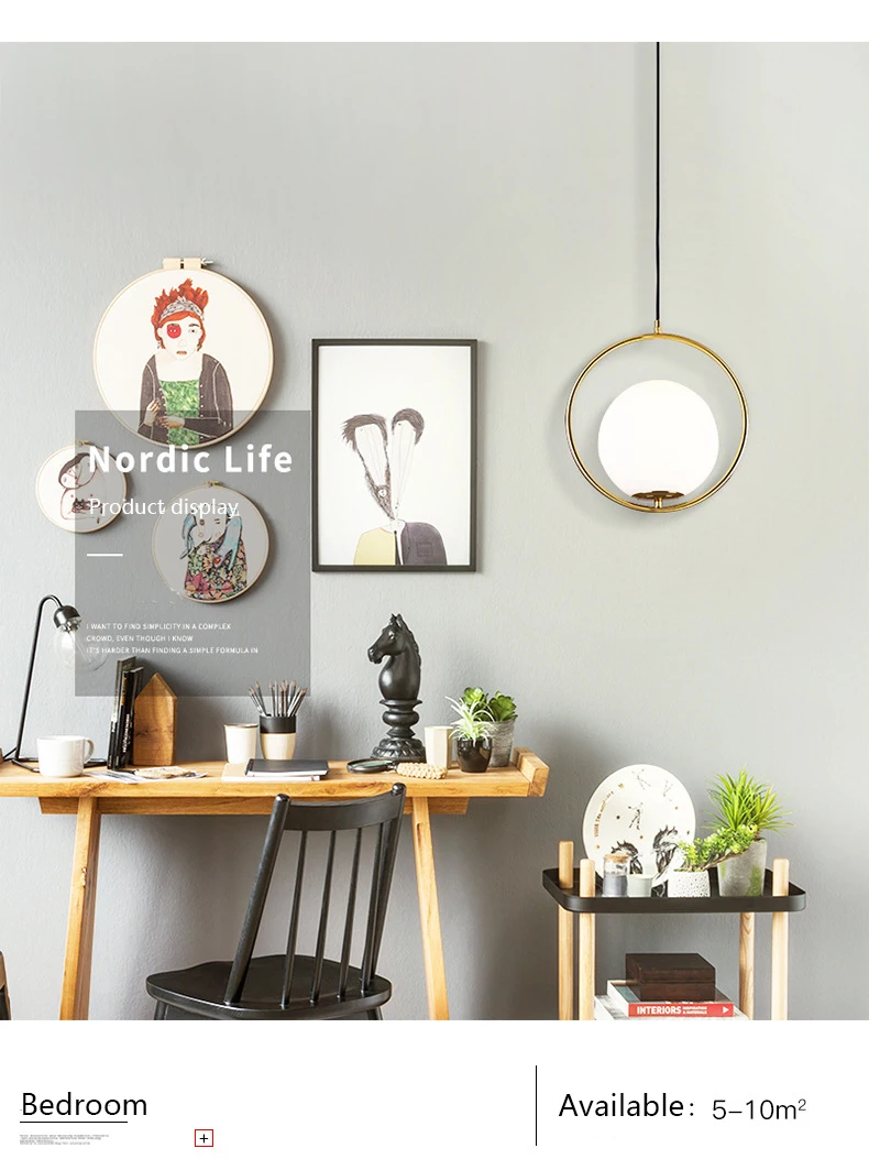 Modern Nordic Minimalist Bedroom Pendant lights lamp 8