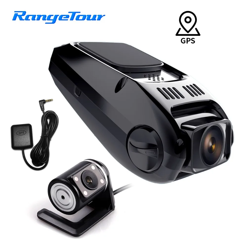 Скидка Автомобильный видеорегистратор B40D Daul объектив Novatek видеорегистратор передний 1080P задний 480P Поддержка font b gps b font регистратор для проверки скорости ...