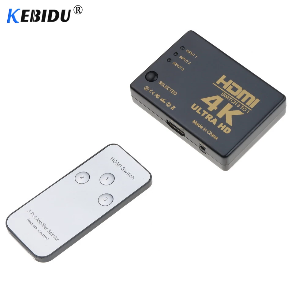 Kebidu 4K* 2K HDMI переключатель HDMI HDTV 1080p 5-Порты и разъёмы 3-Порты и разъёмы вход до 1 переключатель разветвитель с ИК-пульт дистанционного управления 3D для PS3 Xbox 360