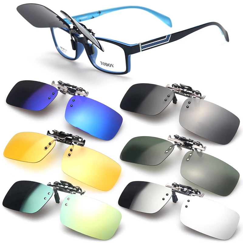 Солнцезащитные очки унисекс очки поляризованные день Ночное видение UV400 объектив Clip-on (полиуретан) с откидной крышкой вверх