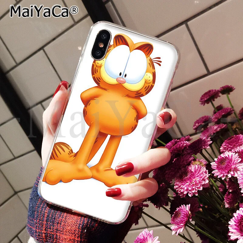 Мягкий силиконовый чехол для телефона из ТПУ MaiYaCa Garfield cat для Apple iPhone 8 7 6 6S Plus X XS MAX 5 5S SE XR - Цвет: A14