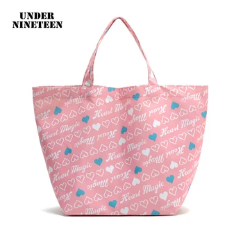 

Under Nineteen Reusable Storage Handbag Organizer Large Capacity Shopping Bags Trolley Supermarket Bags Wholesale Promotion Gift