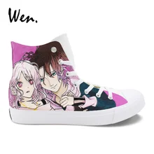 Вэнь ручная роспись Diabolik Lovers обувь холщовые Кеды женские девушки аниме Дизайн Повседневная плоская шнуровка эспадрильи плимсоллы