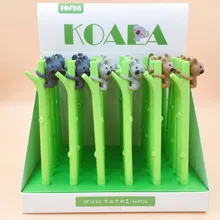 36 шт./упак. 0,5 мм черные чернила стильная футболка с изображением персонажей видеоигр бамбук коала дерево Ручка гелевая с медведем/студенческий приз подарка промотирования унисекс вывеска ручка