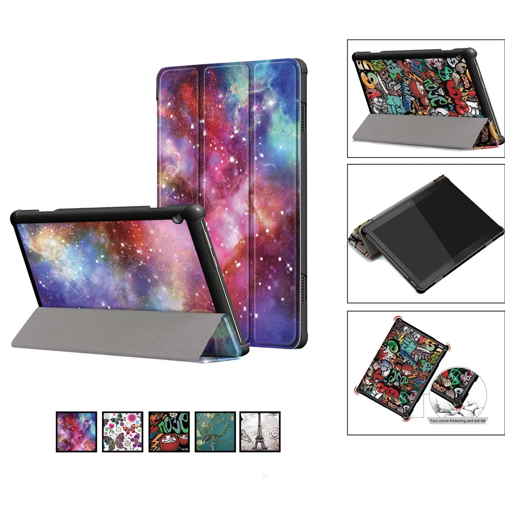 

cover for tablet lenovo 10.1 case 10.1inch Custer Tri-Fold PU+Leather Case Stand Cover For Lenovo Tab M10 10.1in TB-X605F/L z7