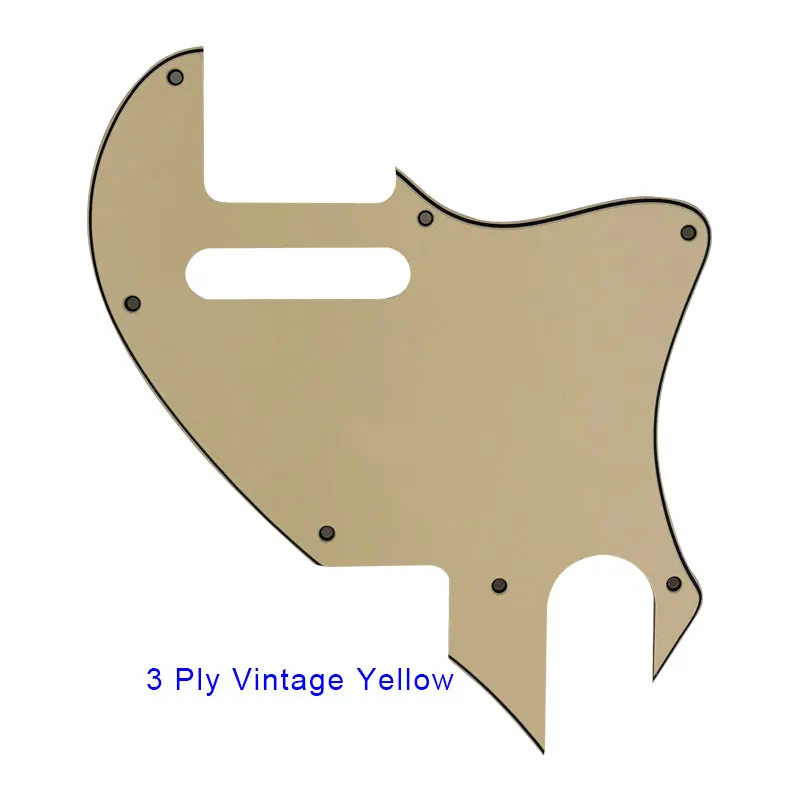 Запчасти для гитары Pleroo-для США Telecaster Tele F hole Hybrid Guitar Pickguard пластина для преобразования Tele Поддержка настройки - Цвет: 3Ply Vintage Yellow