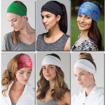 

Wide Sports Yoga Gym Stretch Cotton Headband Head Hair Band Girls Women Kids 96 colors