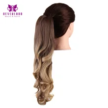Neverland 50cm #8/#27 #25 Natural Claw On Ponytail Wavy Two Tone Ombre Hair Extensions Synthetic Women Pony Tail