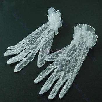 

Lace Finger Gloves Chic Evening Party Banquet Short Lace Finger Gloves White