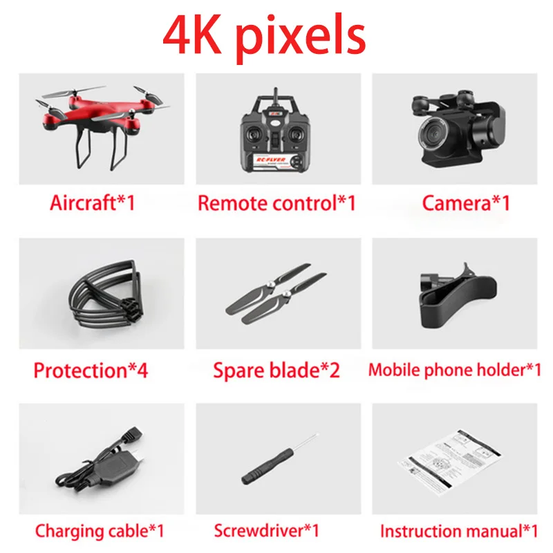 Радиоуправляемый Дрон 4K S32T Квадрокоптер вращающаяся камера полет HD аэрофотосъемка давление воздуха парение ключ посадка игрушечные дроны - Color: 4k red