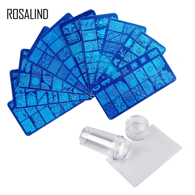 

ROSALIND Flower DIY Polish Stamping Clear Silicone Nail Art Stamper Scraper with Cap Stamping Template Plates Plate Tool