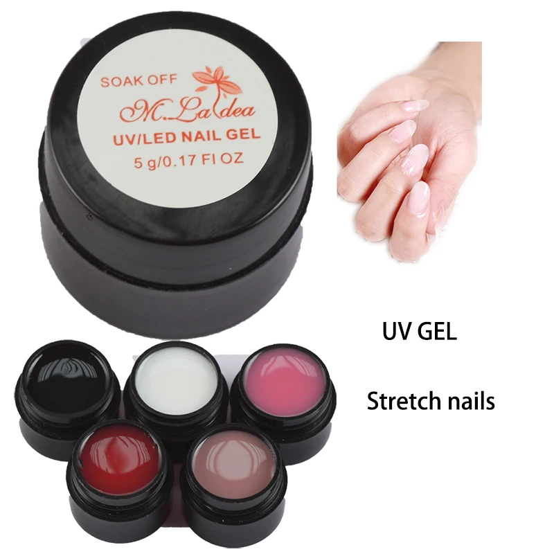 Koop M. ladea Jelly Kleur Gel Nail Uitbreiding Uv Gel 5G Helder Wit Roze Naakt 5 Kleuren Nail Gel Polish Vernis building Bouwen