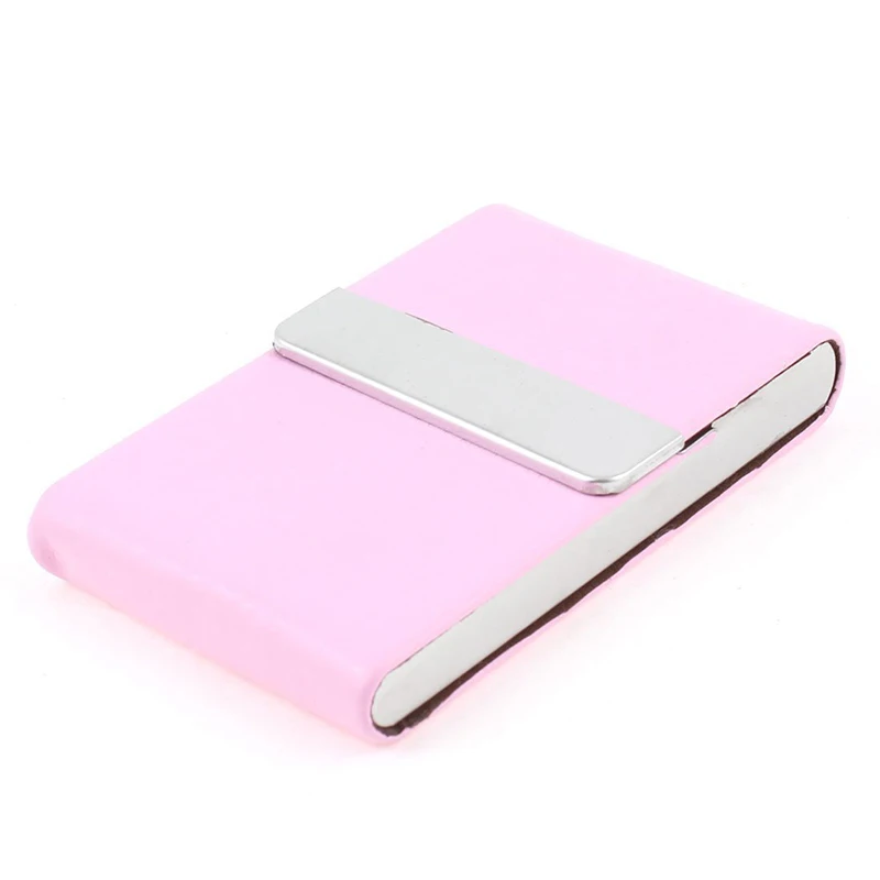 PPYY NEW-искусственная кожа с металлическим покрытием Flap Mini business держатель для карт-розовый