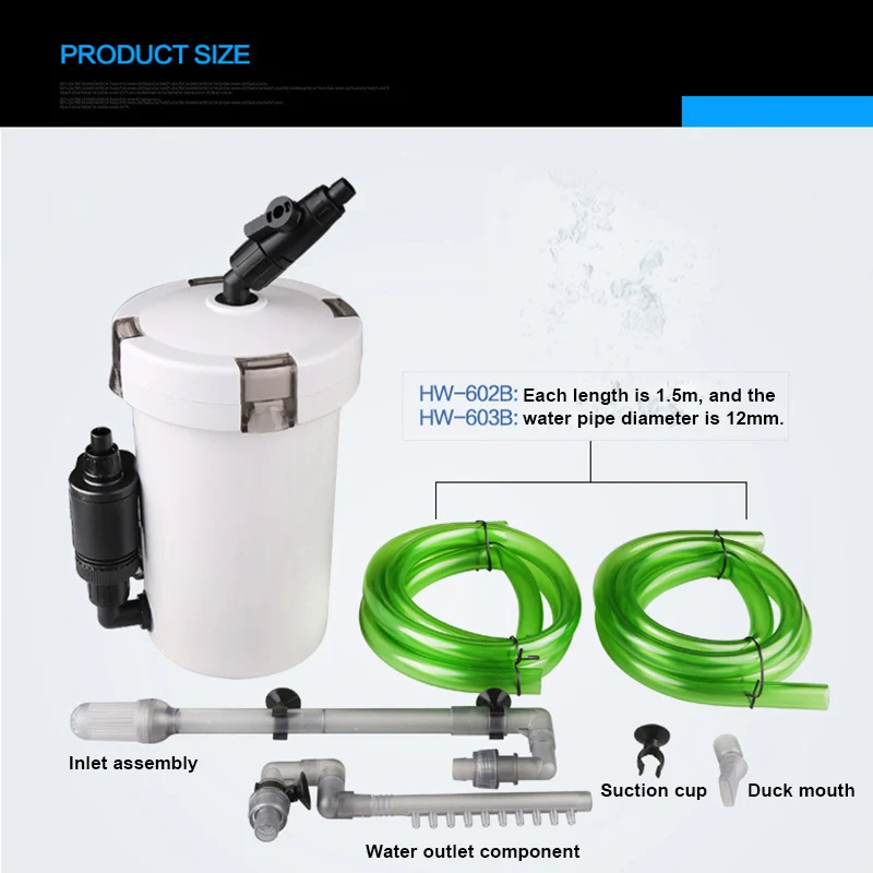 

Aquarium External Filter Adjustable 220V 6W Silent Energy Saving For Table Top Fish Tank HYD88