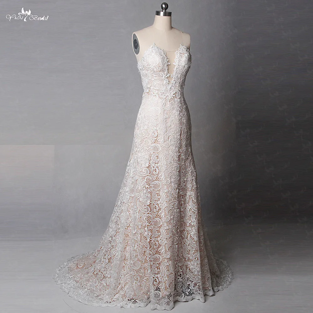 Кружевное свадебное платье Yiaibridal с глубоким вырезом RSW1371|lace wedding dress|wedding dresslace |