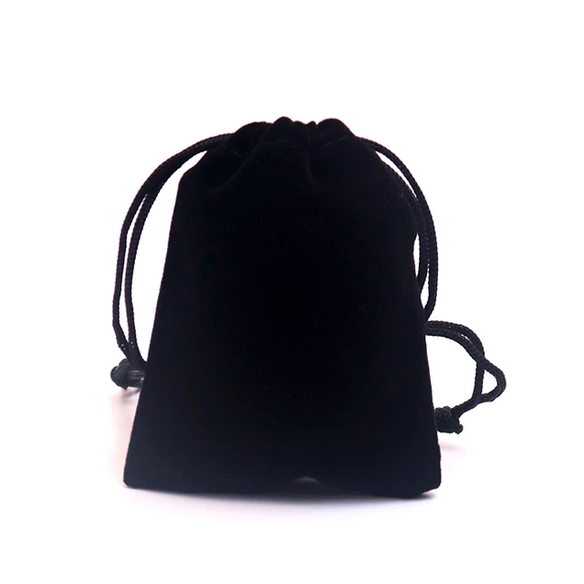 25/50/100pcs Velvet Drawstring Bags 5x7 Black Jewelry bags