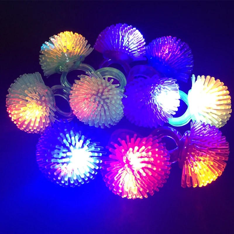 Gifts Dances 60pcs Colorful Blinking LED Bumpy Rubber Rings Light Up Glow Party Favor Rings for Party CCS Flashy Bumpy Rings Birthday Costumes 