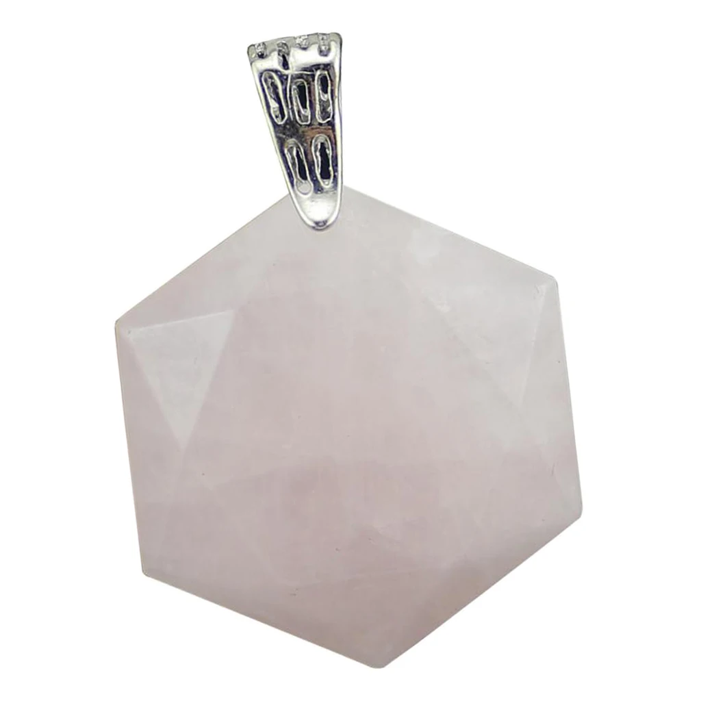 Luster Smooth Polished Crystal Jewish Star of David Hexagram Shape Stone Pendant for Necklace Pendant Metal Bail Clasp