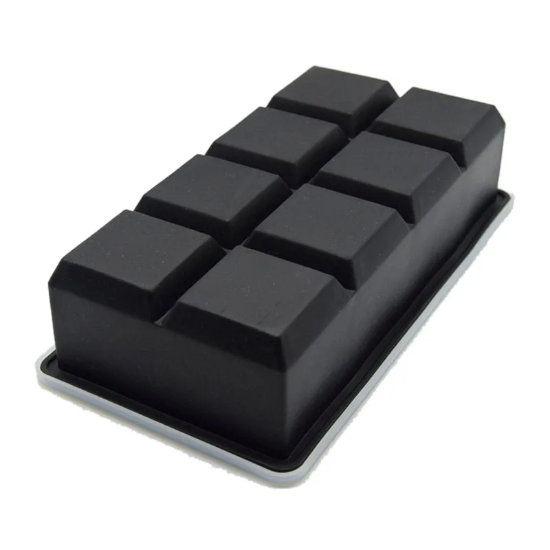 Черная силиконовая форма для льда Квадратная Крышка 8 отверстий|square ice cube trays|cube