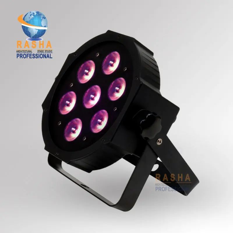 

50X LOT Rasha Quad ADJ NEW 7*12W Quad LEDs (RGBA/RGBW) NEW Mega Quadpar Profile , DMX Par Can,ADJ PAR LIGHT