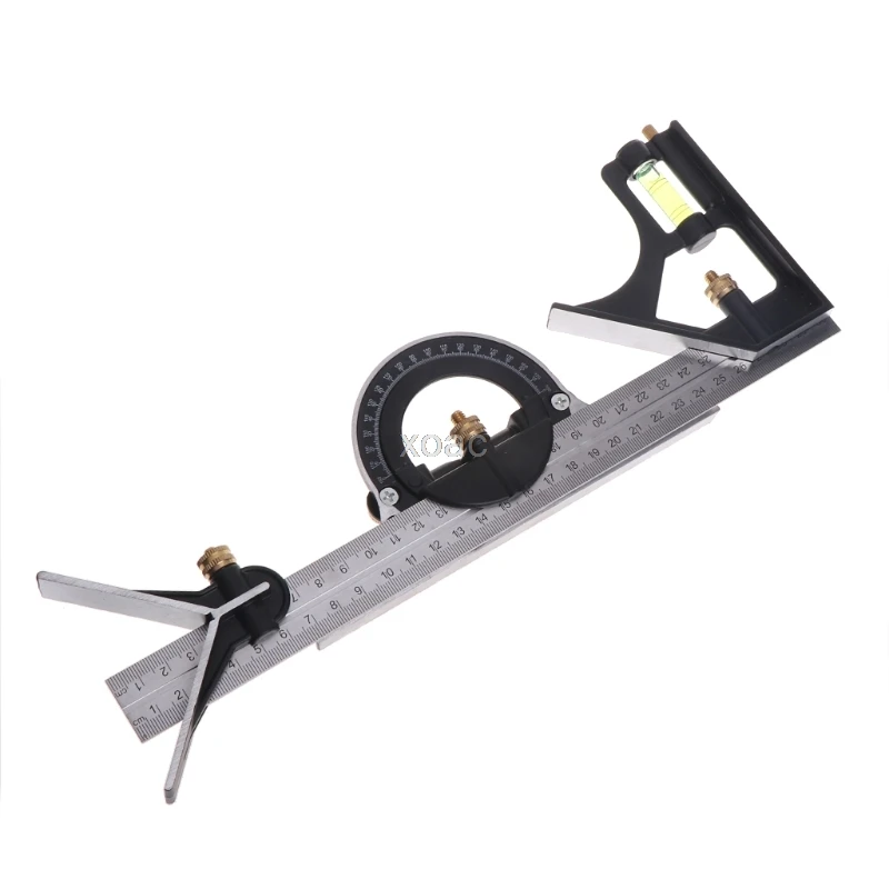 

1PC 30cm Combination Tri-Square Ruler Level Steel Measuring Angle Tool Multi-purpose Measurment Tool M13 dropship