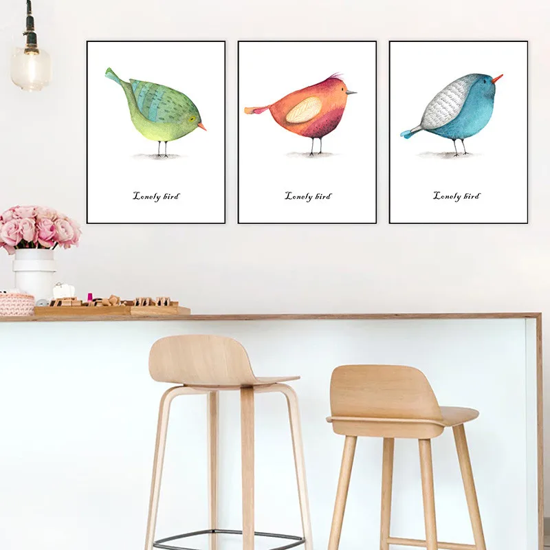 Cartoon-Animals-Show-Birds-And-Their-Family-Art-Poster-Nordic-Canvas-Drawing-Wall-Kindergarten-Bedroom-Home (2)
