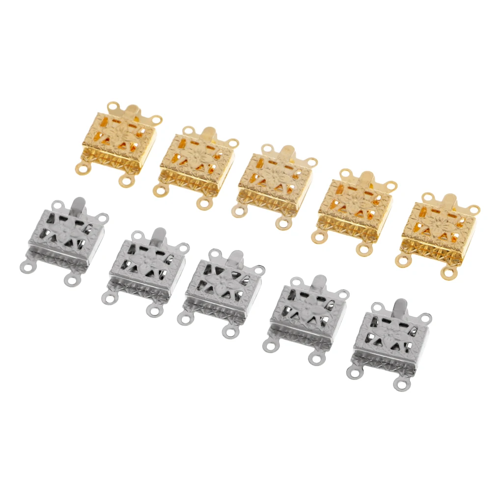 10pcs Metal Bracelet Necklace Jewellery Findings Connectors Box Clasps Buckles DIY Crafts Jewelry