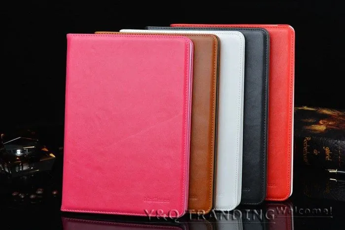 Luxury Genuine Case for iPad Leather Case Retro Business Cover Wallet Smart Cover for iPad (23)