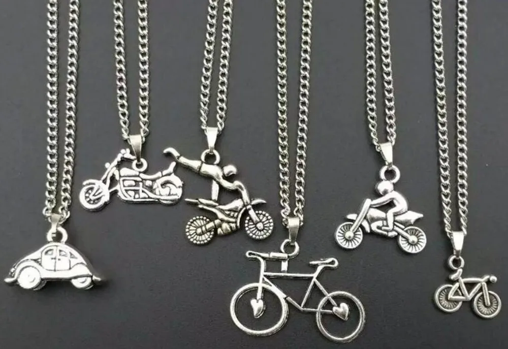 Смешанный стиль велосипедный мотоцикл кулон ожерелье массивные ювелирные изделия Женское мужское ювелирное изделие в подарок с подвесками