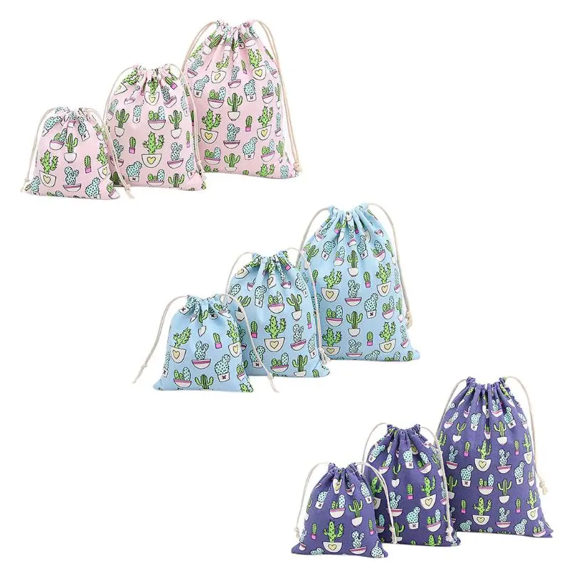 2019 New Fashion Men Women Backpack Cactus Print Sack Travel Drawstring Bags Rucksack