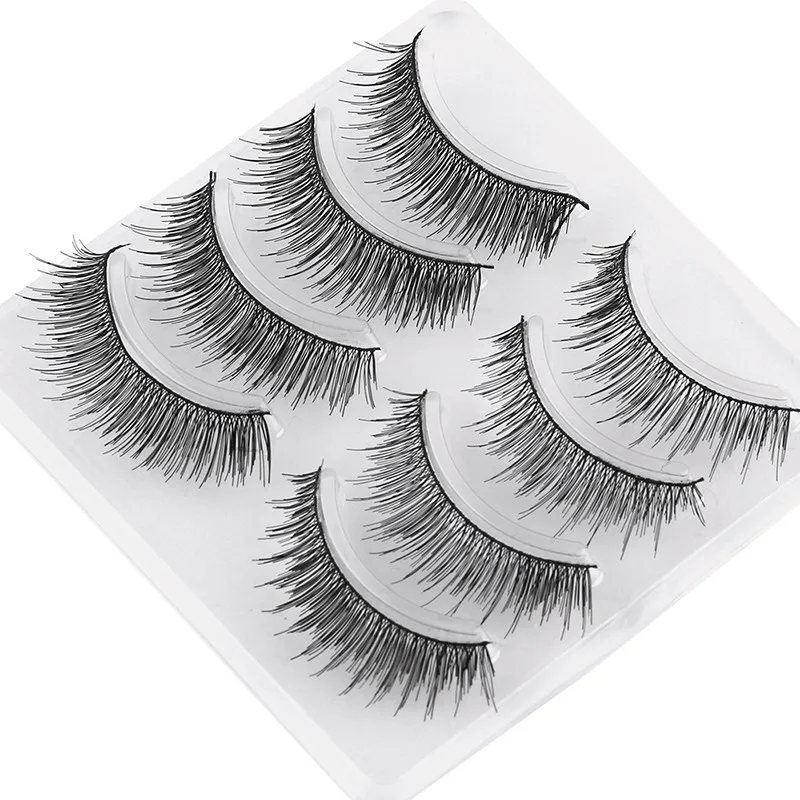 

Fashion Girl Product 4Pair Luxury 3D False Lashes Fluffy Strip Eyelashes Long Natural Party Cílios postiços zsmw