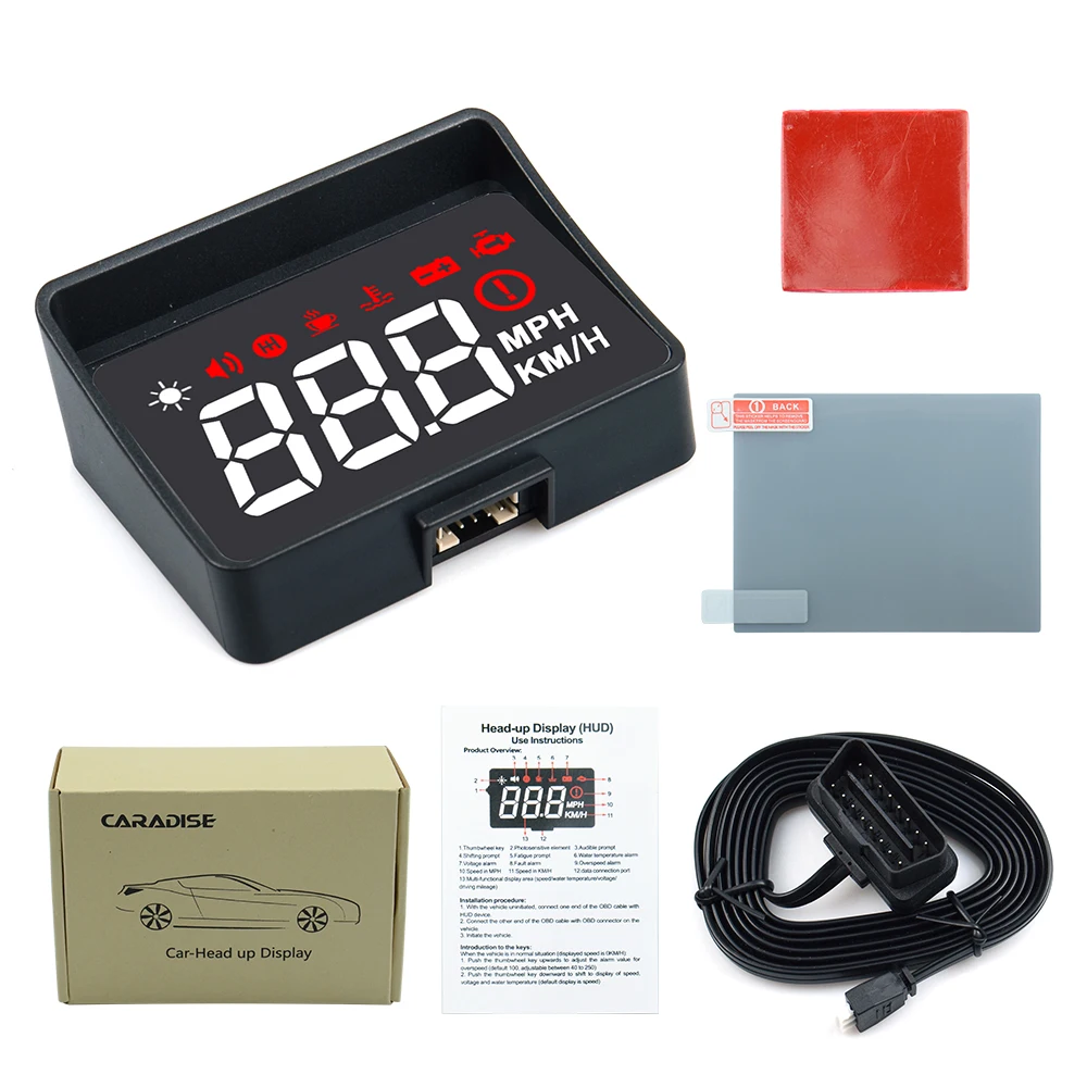 A100S с блендой для объектива лобовое стекло проектор OBD2 II EUOBD автомобильный HUD