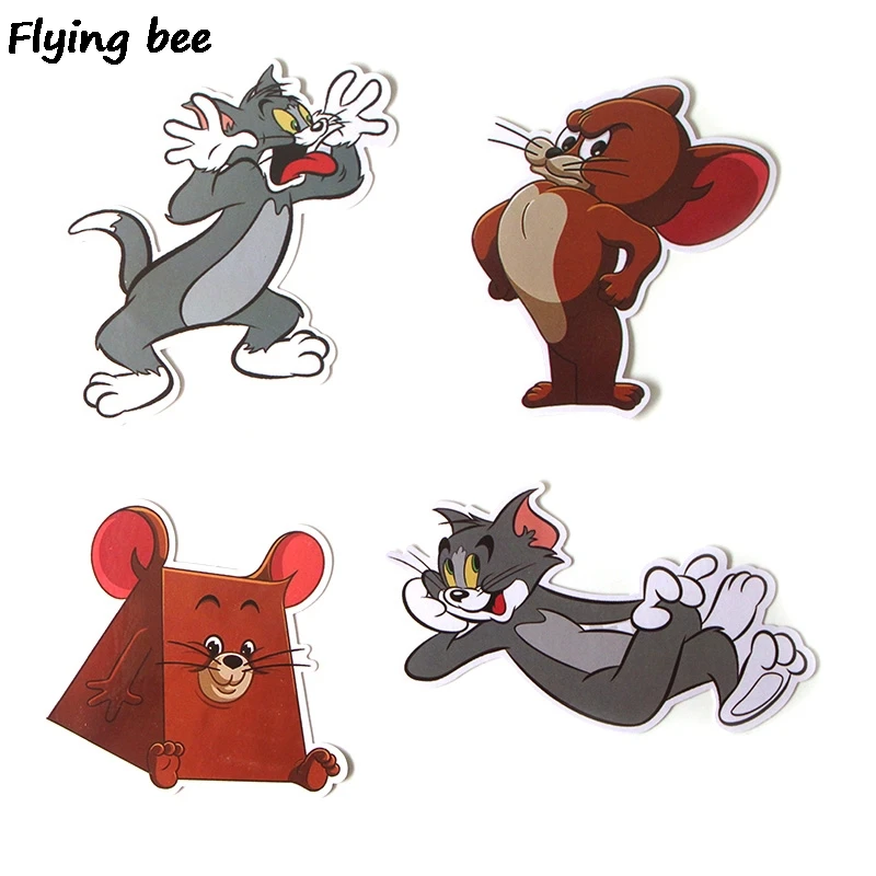 Flyingbee 17 шт. кошка мультфильм милые ПВХ наклейки Скрапбукинг для автомобиля багаж ноутбука Наклейка Спальня Diy украшения X0280