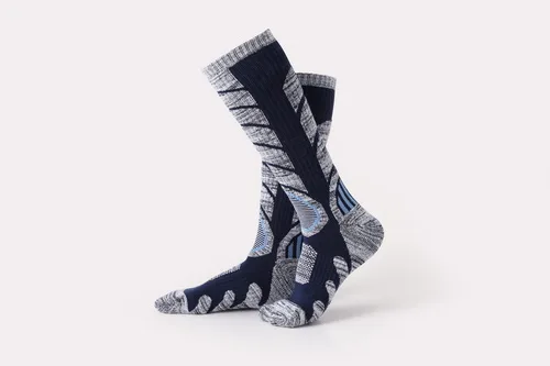R-BAO 1 пара Осень Зима Хлопок Открытый Альпинизм Туризм Лыжные носки утолщенные теплые полуспортивные носки для женщин мужчин - Цвет: dark blue