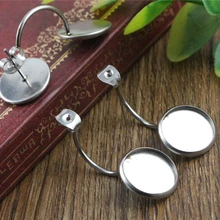 Не выцветает) 12 мм 10 шт нержавеющая сталь Задняя ручка задняя серьги пустые/основание, подходит 12 мм Стеклянные Кабошоны, Buttons-T7-34
